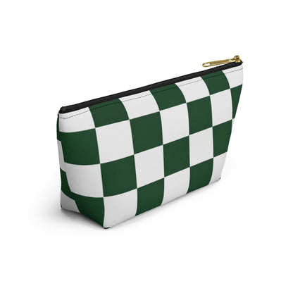Green White Checkerboard Accessory Pouch