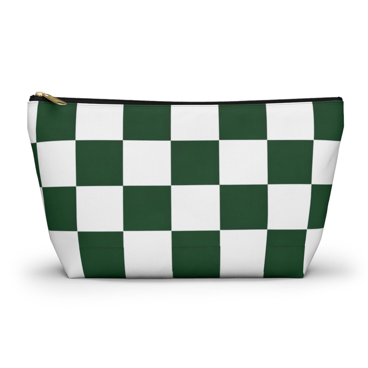 Green White Checkerboard Accessory Pouch