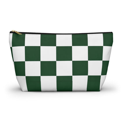 Green White Checkerboard Accessory Pouch