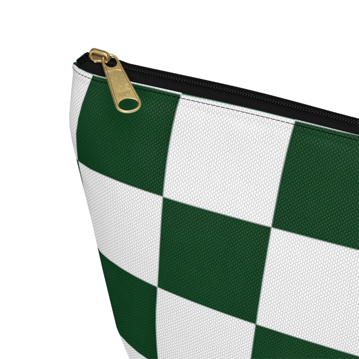 Green White Checkerboard Accessory Pouch