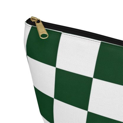 Green White Checkerboard Accessory Pouch