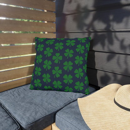 Four Leaf Clover Pillow, St. Patrick's Day Decor, Irish Pride Cushion, Clover Leaf Shamrock Pillow, Lucky Charm Pillow, Outdoor Pillow