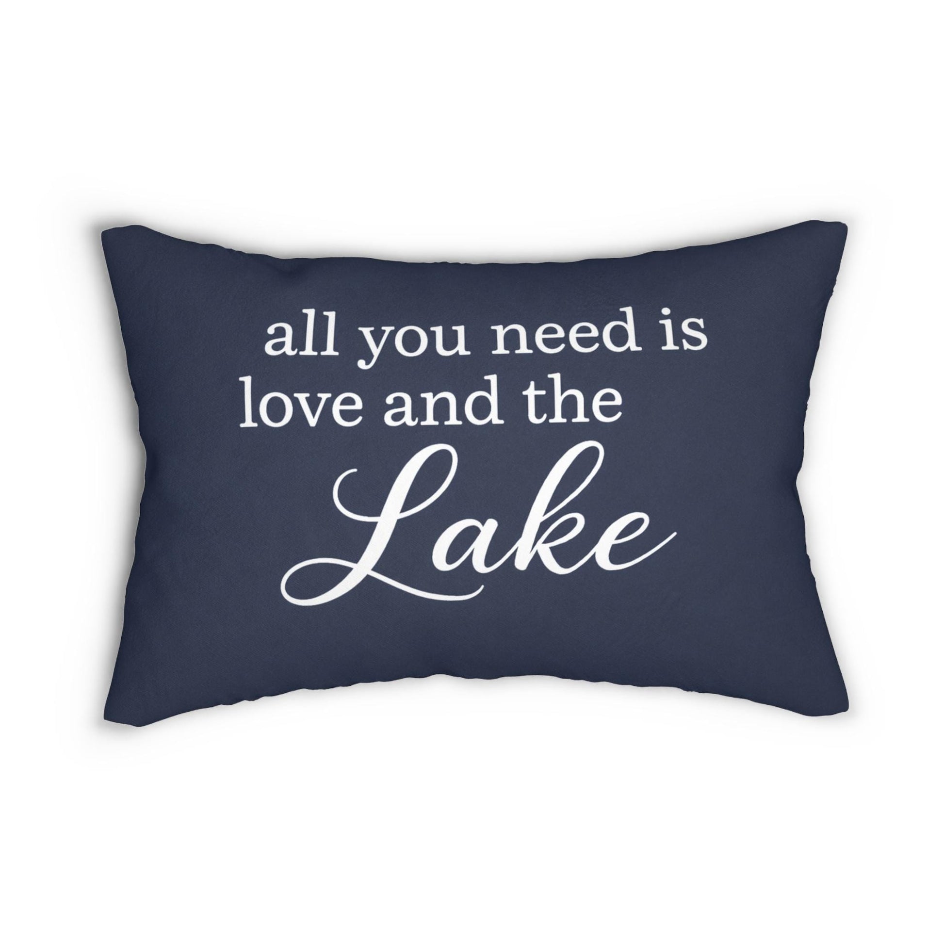All You Need Is Love and the Lake lumbar pillow | Lake House Decor