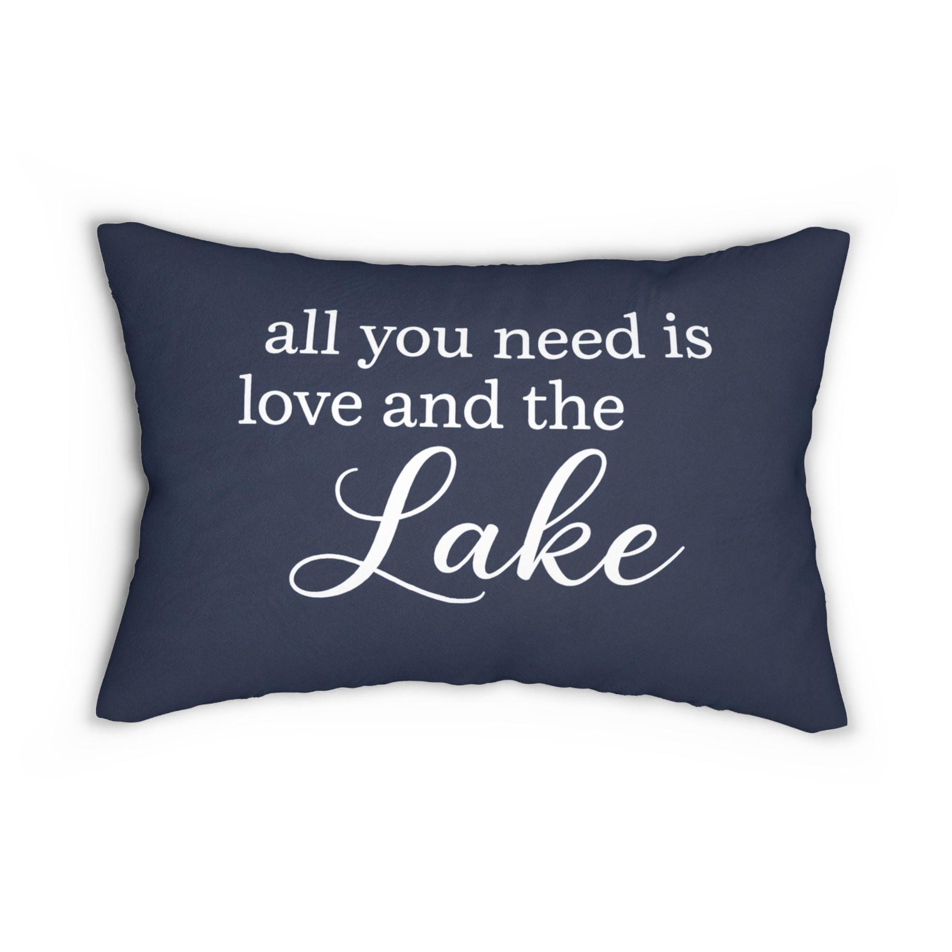 All You Need Is Love and the Lake lumbar pillow | Lake House Decor