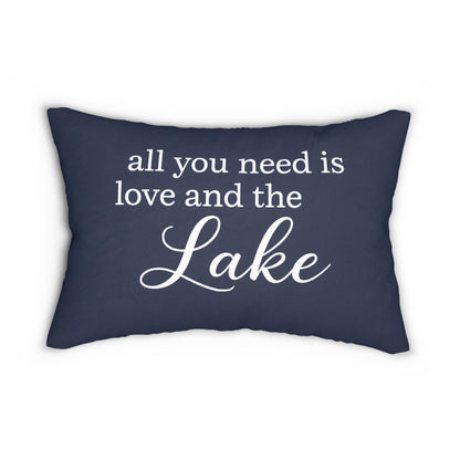 All You Need Is Love and the Lake lumbar pillow | Lake House Decor
