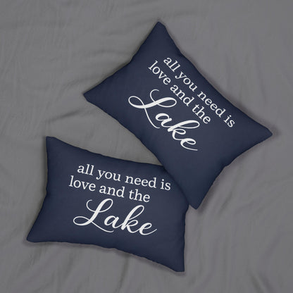 All You Need Is Love and the Lake lumbar pillow | Lake House Decor
