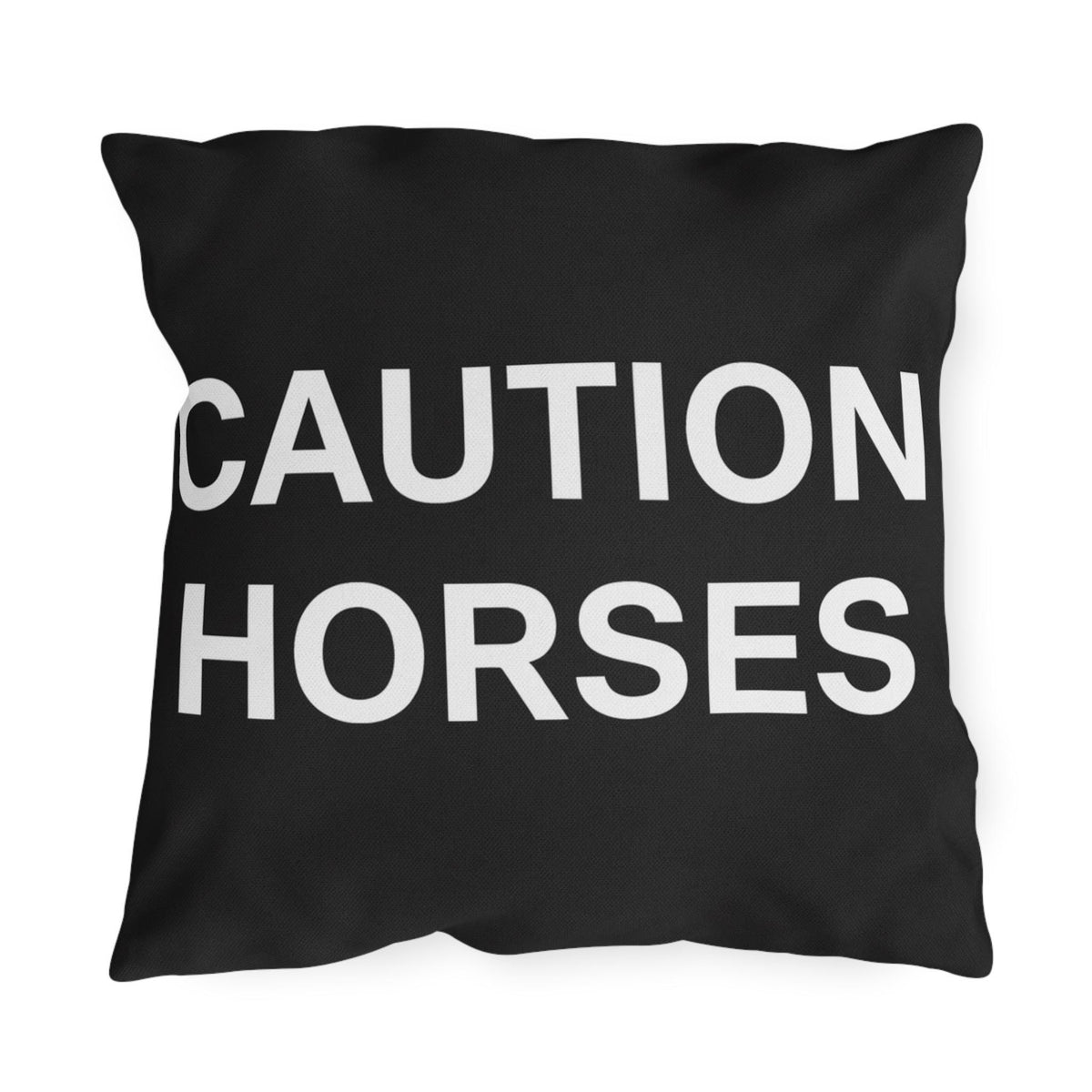 Caution Horses Outdoor Pillows | Warning Horse Silhouette Throw Pillow