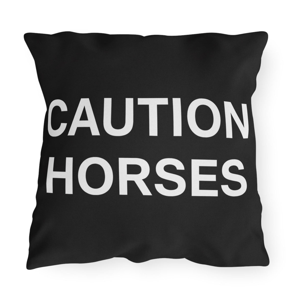 Caution Horses Outdoor Pillows | Warning Horse Silhouette Throw Pillow