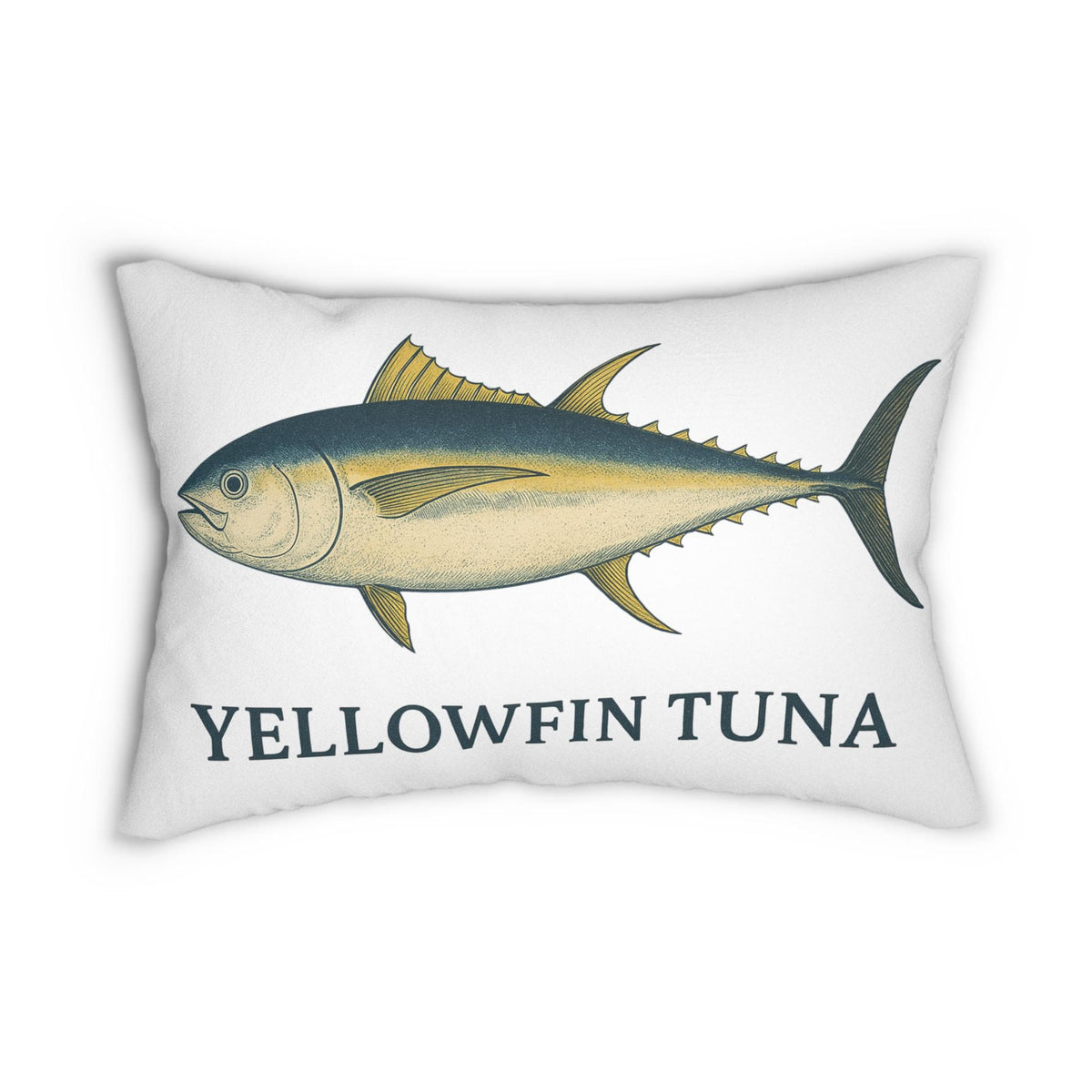 Yellowfin Tuna Coastal Lumbar Pillow | Saltwater Beach Decor