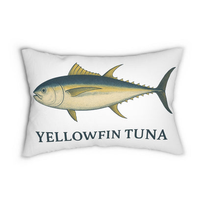 Yellowfin Tuna Coastal Lumbar Pillow | Saltwater Beach Decor