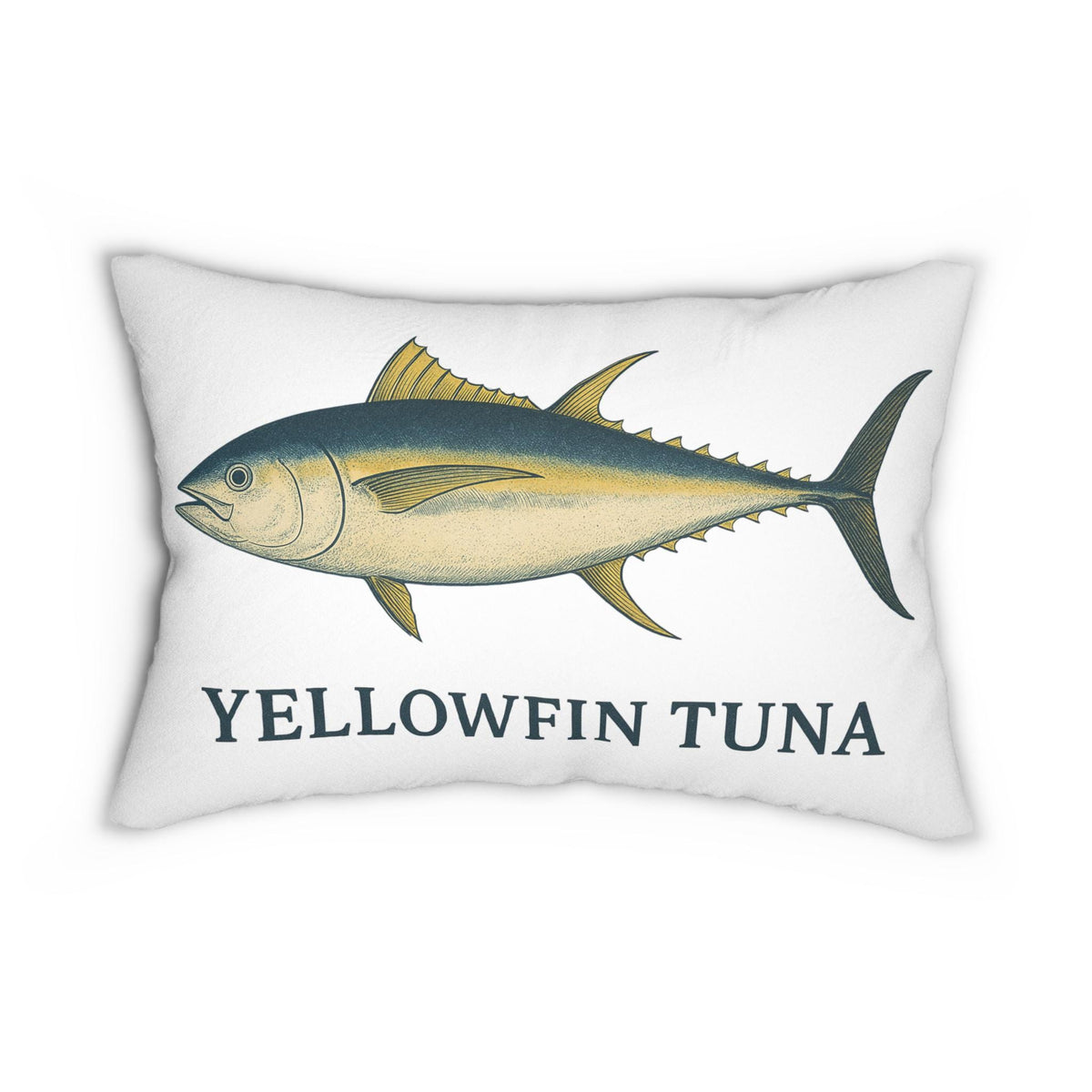 Yellowfin Tuna Coastal Lumbar Pillow | Saltwater Beach Decor