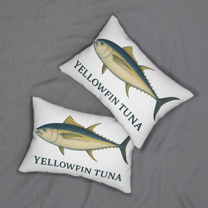 Yellowfin Tuna Coastal Lumbar Pillow | Saltwater Beach Decor