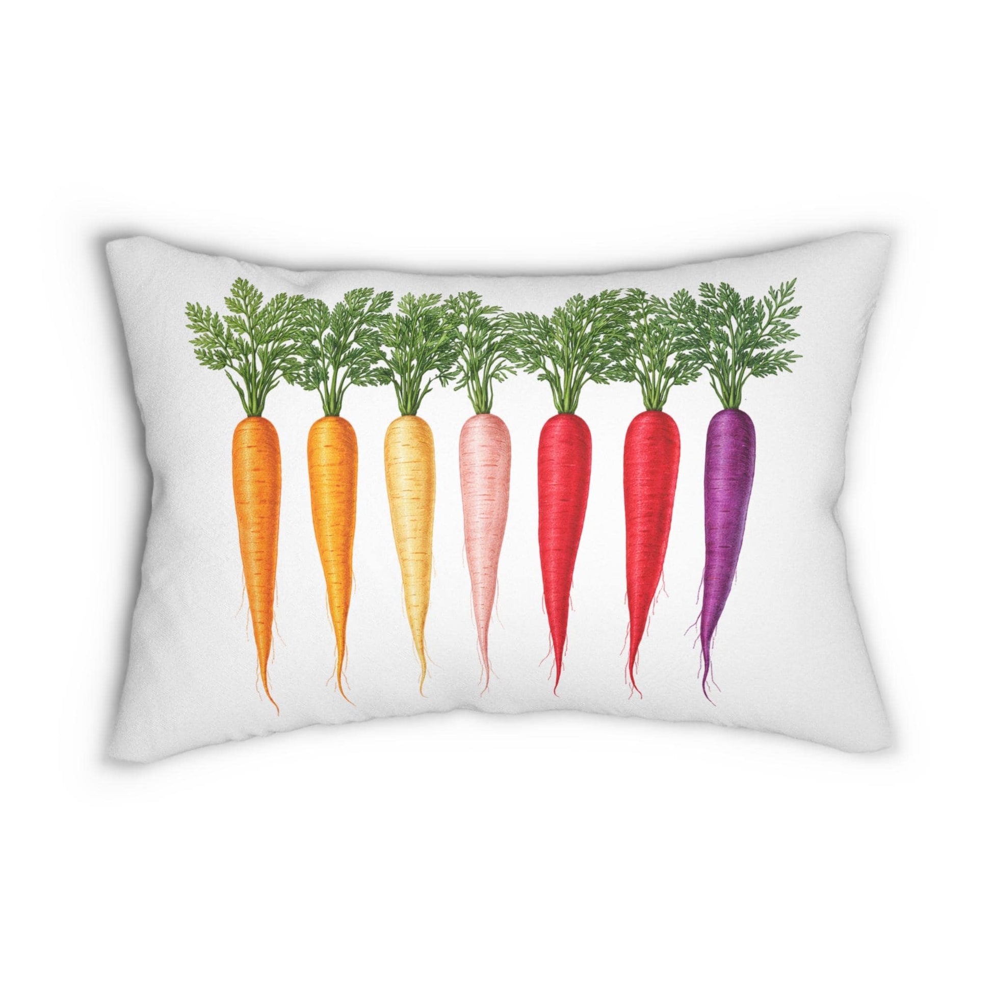 Rainbow Carrot Lumbar Pillow Cover 14x20 | Colorful Vegetable Decor | Modern Farmhouse