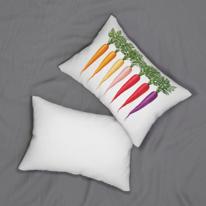 Rainbow Carrot Lumbar Pillow Cover 14x20 | Colorful Vegetable Decor | Modern Farmhouse