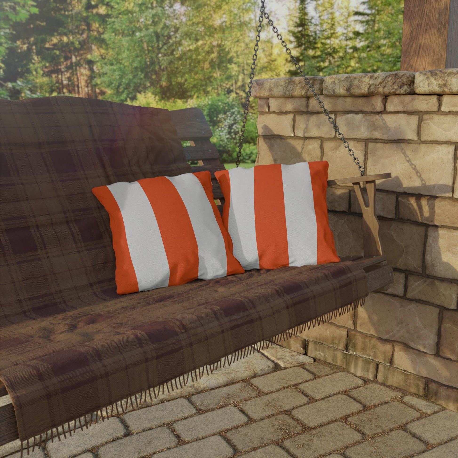 Cabana Yellow Orange Poolside Resort Pillow | Outdoor Pillows | Coastal Patio Cushion