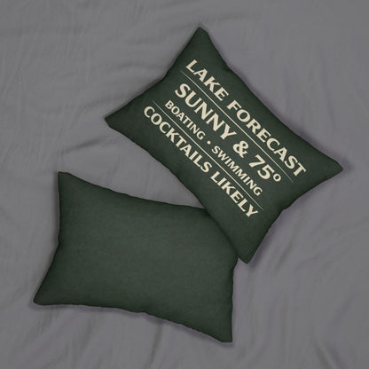 Lake Forecast Lumbar Pillow 14x20 | Lake House, Boating, Coastal Preppy Decor