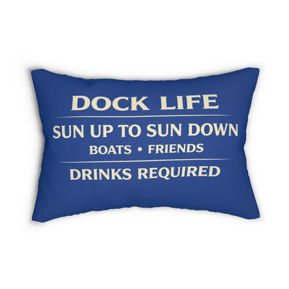 Dock Life 14x20 Lumbar Pillow Cover | Lake House Decor, Boating, Coastal Summer