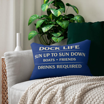 Dock Life 14x20 Lumbar Pillow Cover | Lake House Decor, Boating, Coastal Summer
