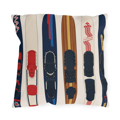 Water Skis Lake House Outdoor Pillow, Nautical Skiing Decor | Set of Pillows