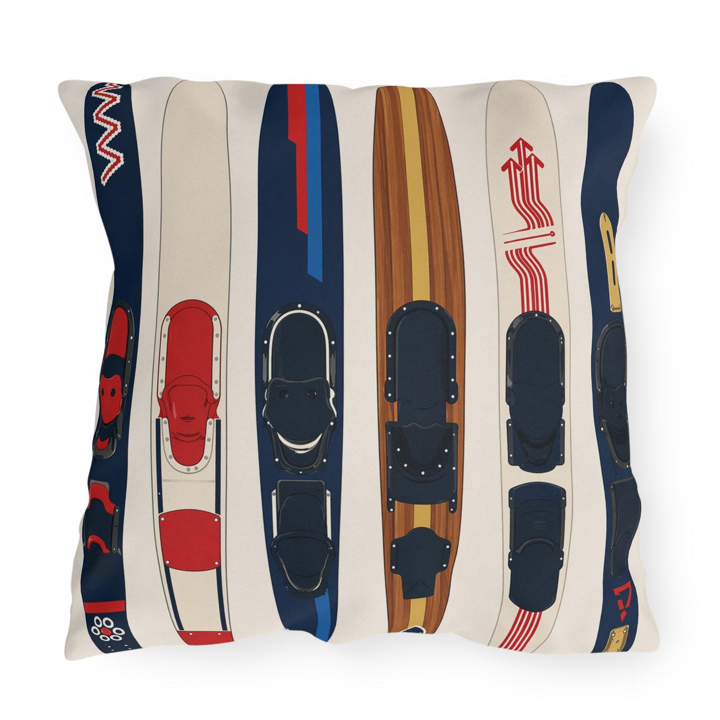 Water Skis Lake House Outdoor Pillow, Nautical Skiing Decor | Set of Pillows
