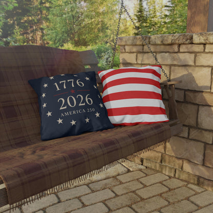 USA Flag Decor Outdoor Pillows | 250th Anniversary Patriotic Pillow