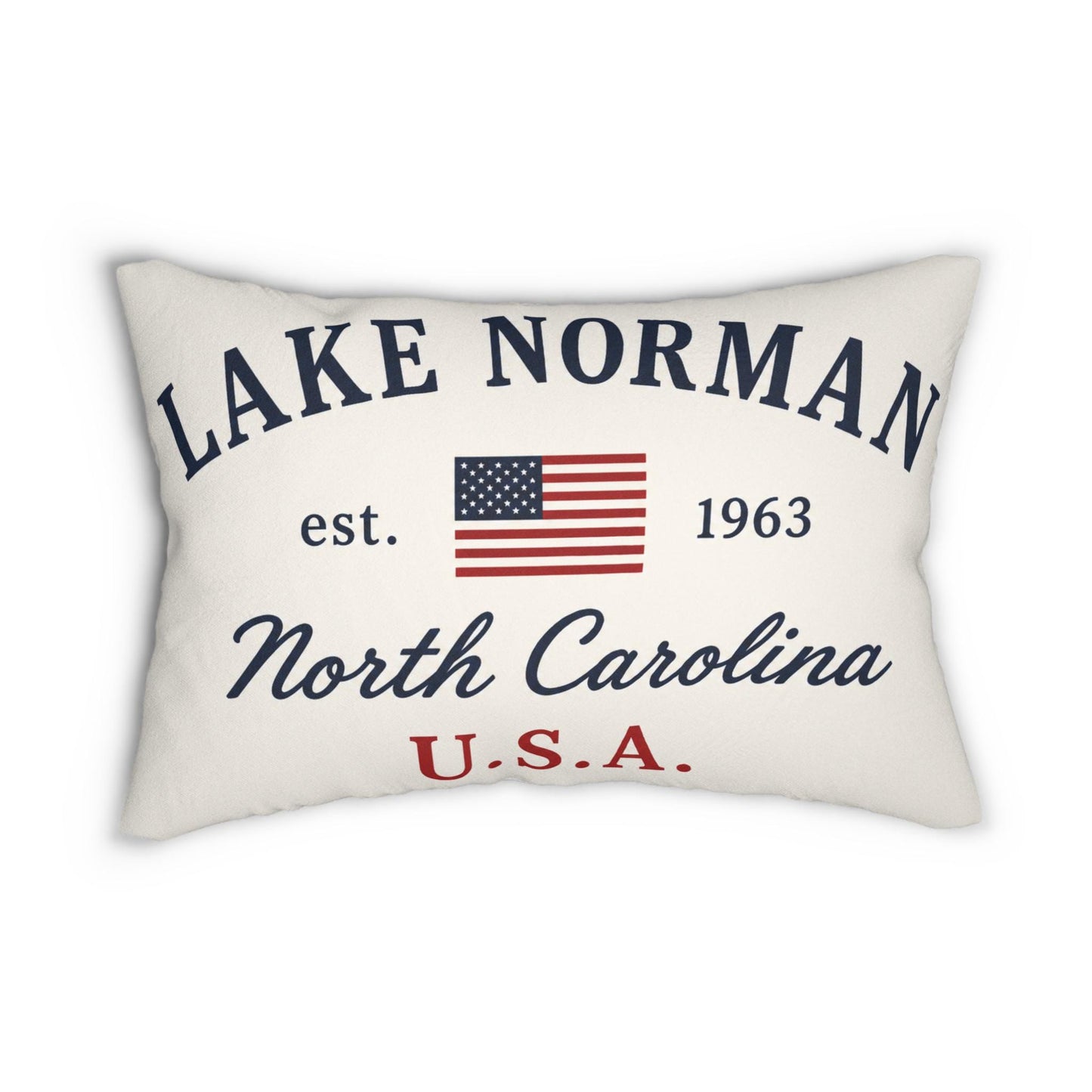 Lake Norman USA Flag Lumbar Pillow 14x20 | Lake House Decor