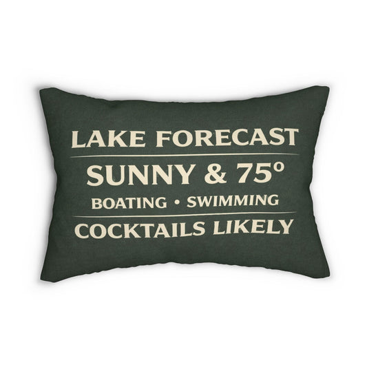Lake Forecast Lumbar Pillow 14x20 | Lake House, Boating, Coastal Preppy Decor