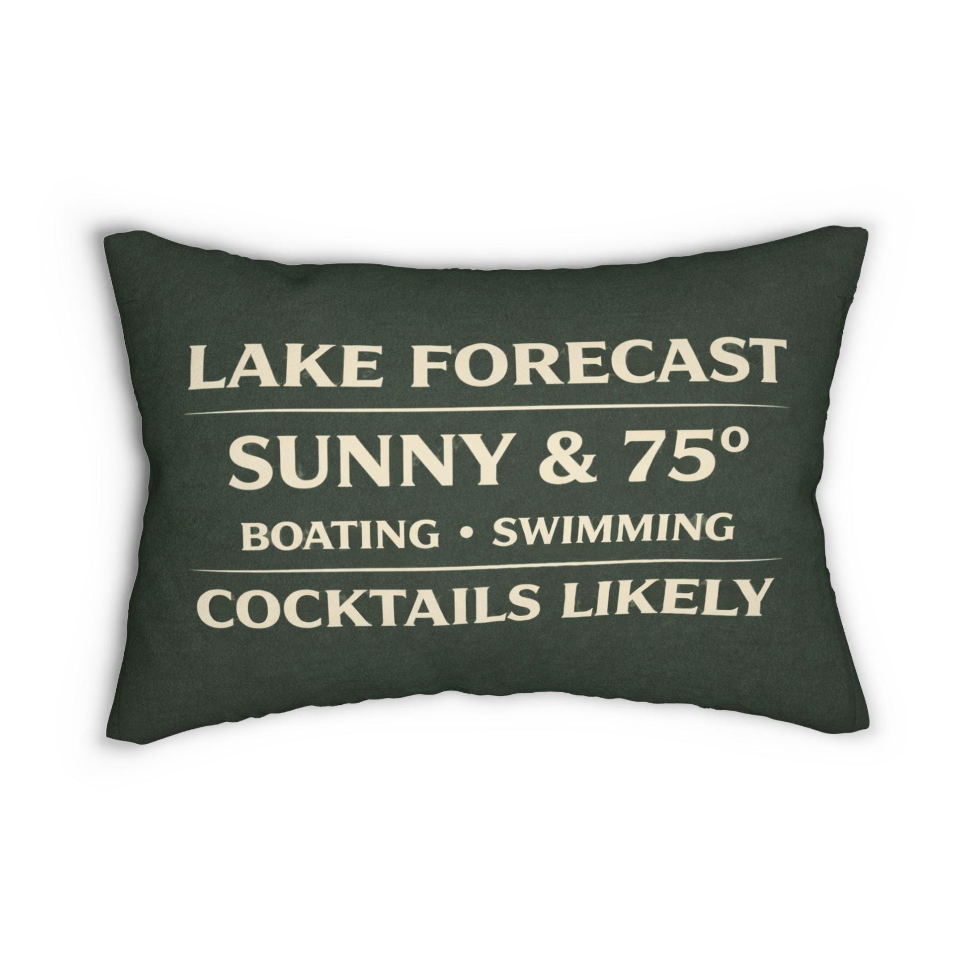 Lake Forecast Lumbar Pillow 14x20 | Lake House, Boating, Coastal Preppy Decor