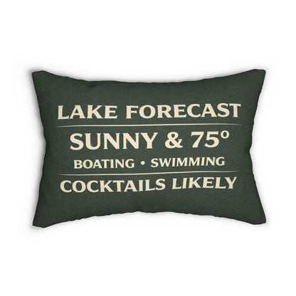 Lake Forecast Lumbar Pillow 14x20 | Lake House, Boating, Coastal Preppy Decor