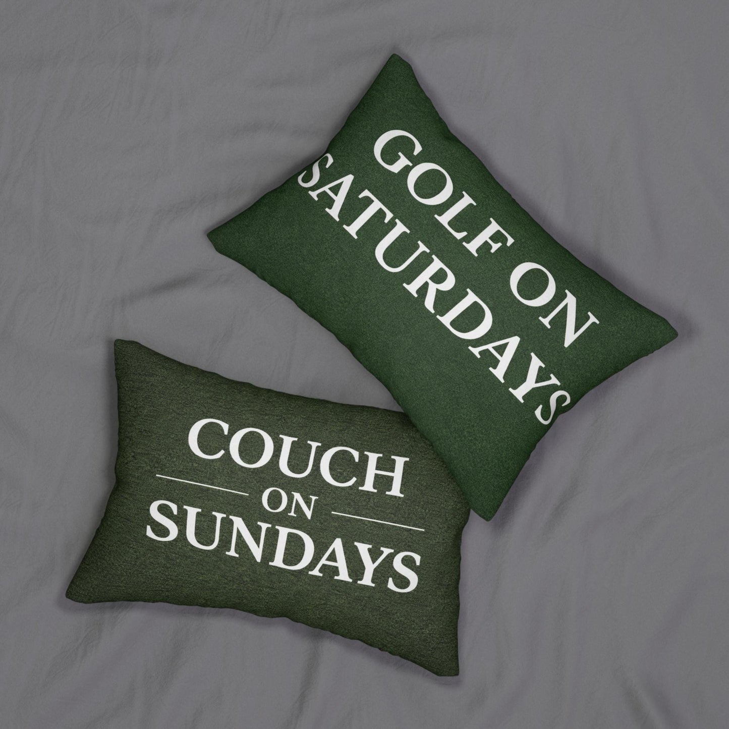 Golf on Saturdays Couch on Sundays Lumbar Pillow | 14x20 Preppy Country Club