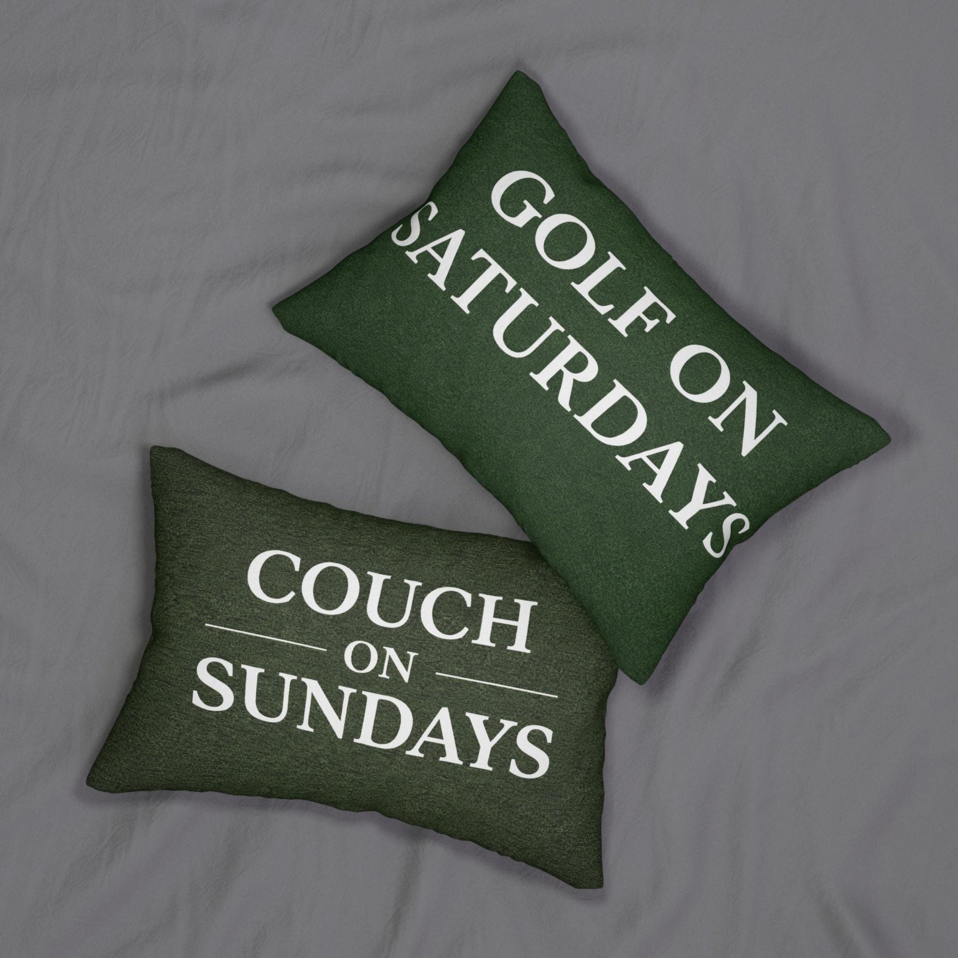 Golf on Saturdays Couch on Sundays Lumbar Pillow | 14x20 Preppy Country Club
