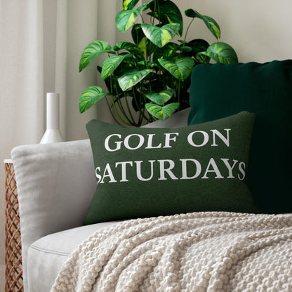 Golf on Saturdays Couch on Sundays Lumbar Pillow | 14x20 Preppy Country Club