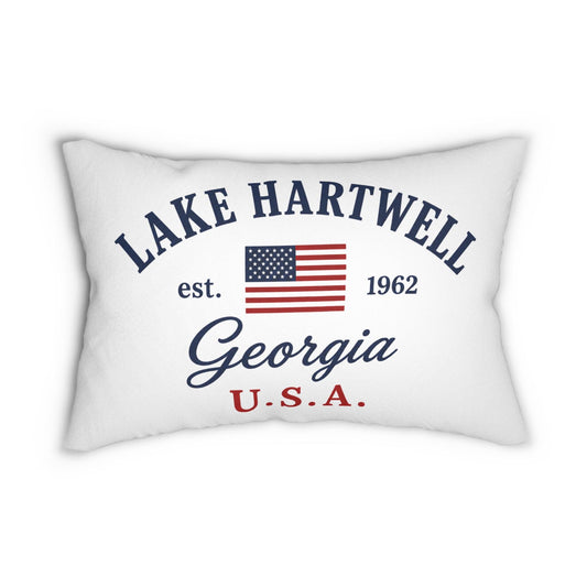 Lake Hartwell Georgia Nautical Pillow 14x20 Lumbar | GA Lake House Decor