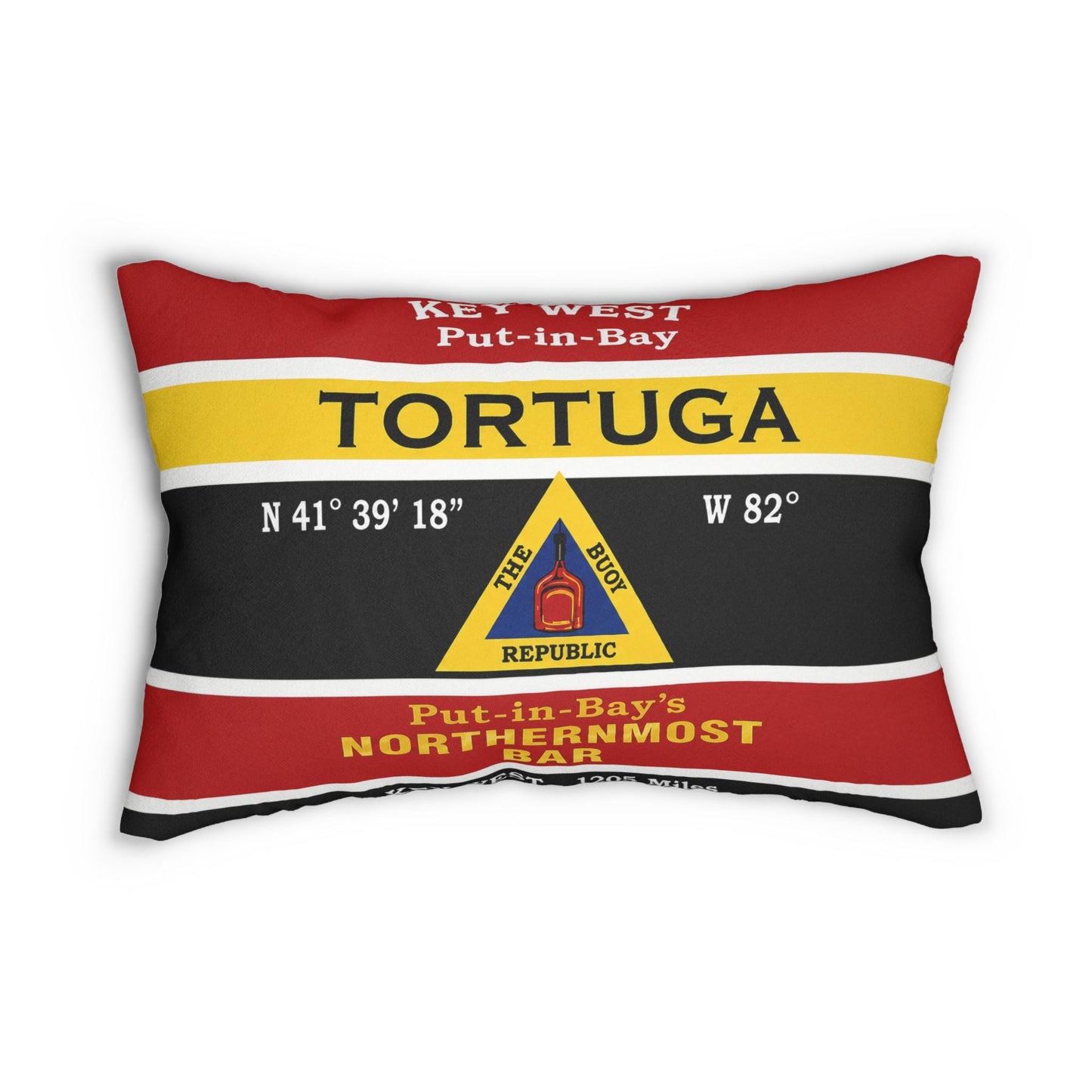 Put-in-Bay Tortuga Bar Lumbar Pillow Cover 14x20 | Lake Erie Coastal Nautical