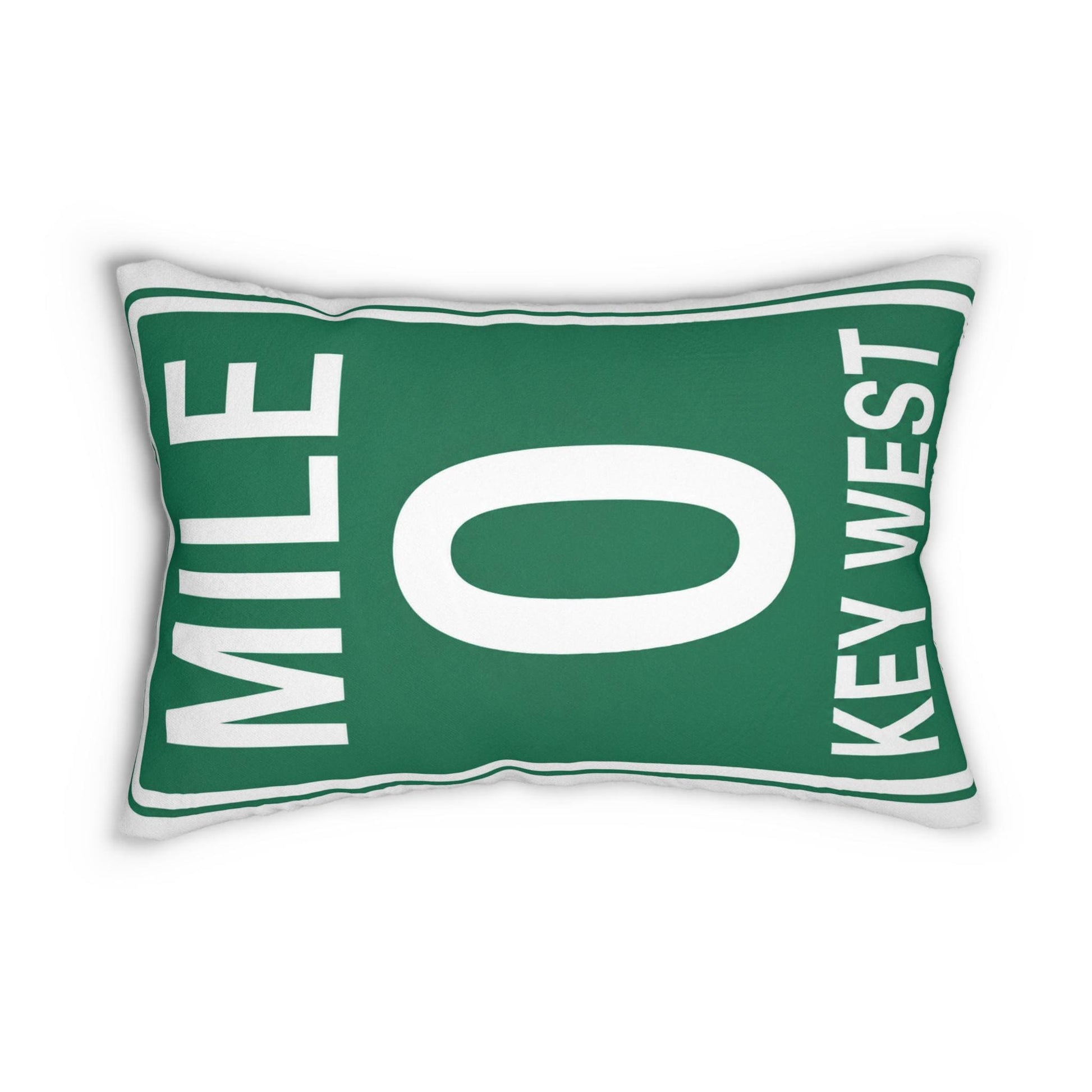 Key West Mile 0 Road Sign Lumbar Pillow 14x20 | Coastal Florida Decor