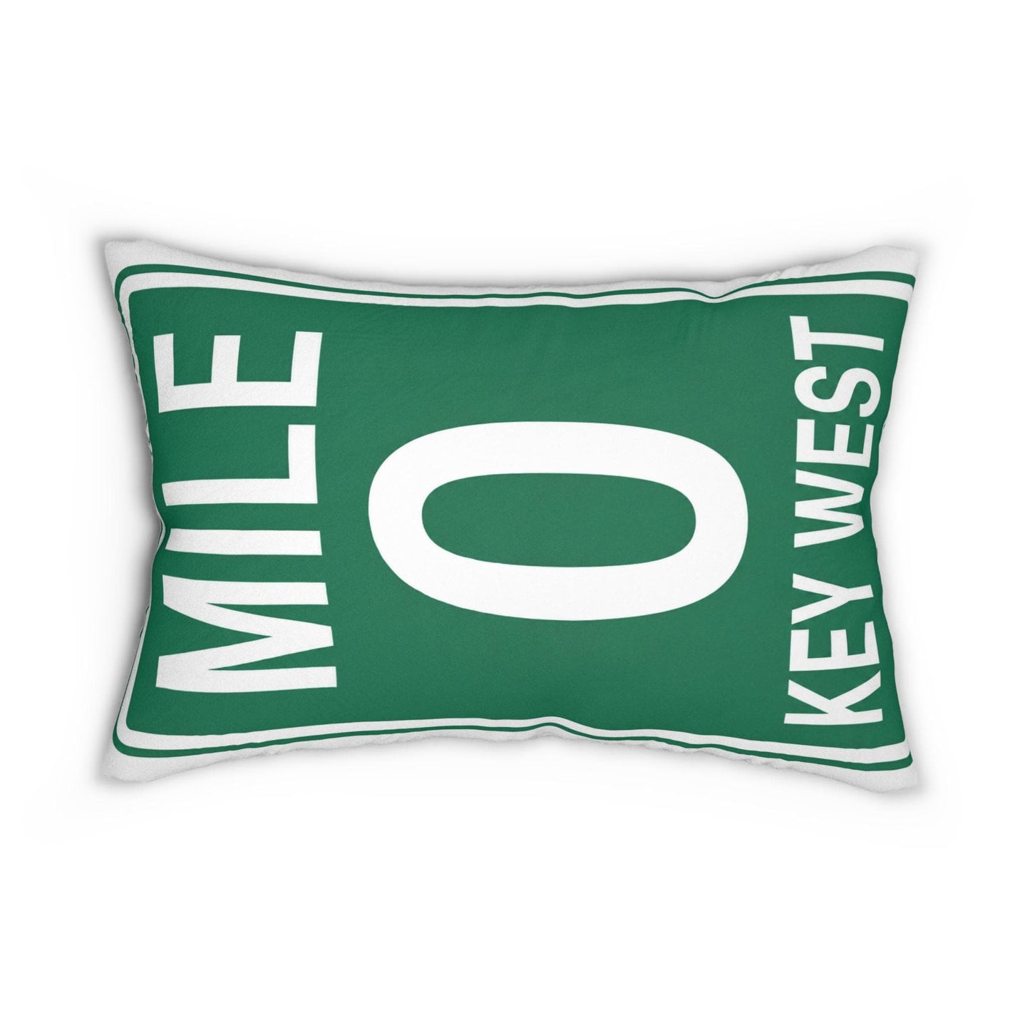 Key West Mile 0 Road Sign Lumbar Pillow 14x20 | Coastal Florida Decor
