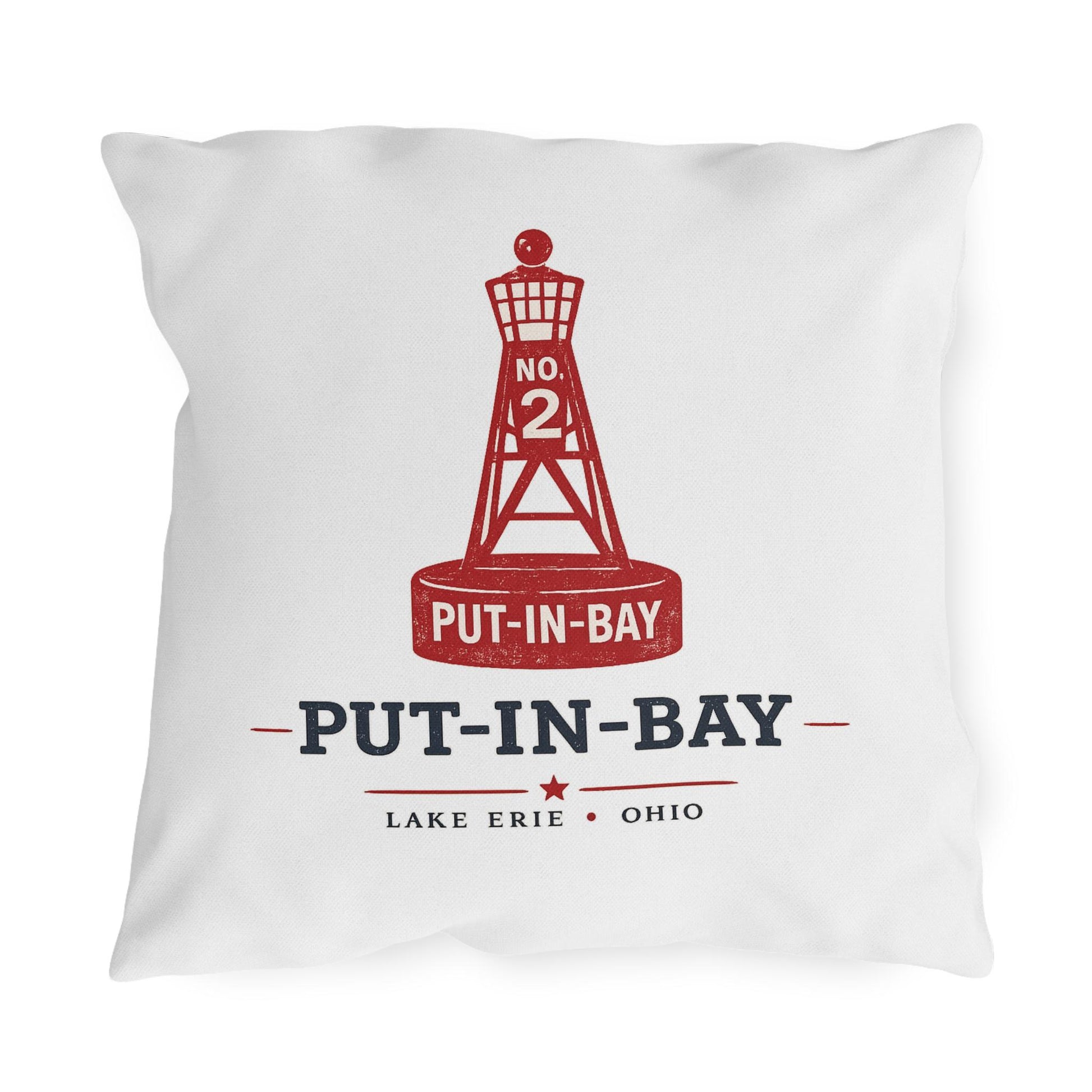 Put-In-Bay Buoy Pillow Outdoor Pillows | Lake Erie Nautical Coastal Throw