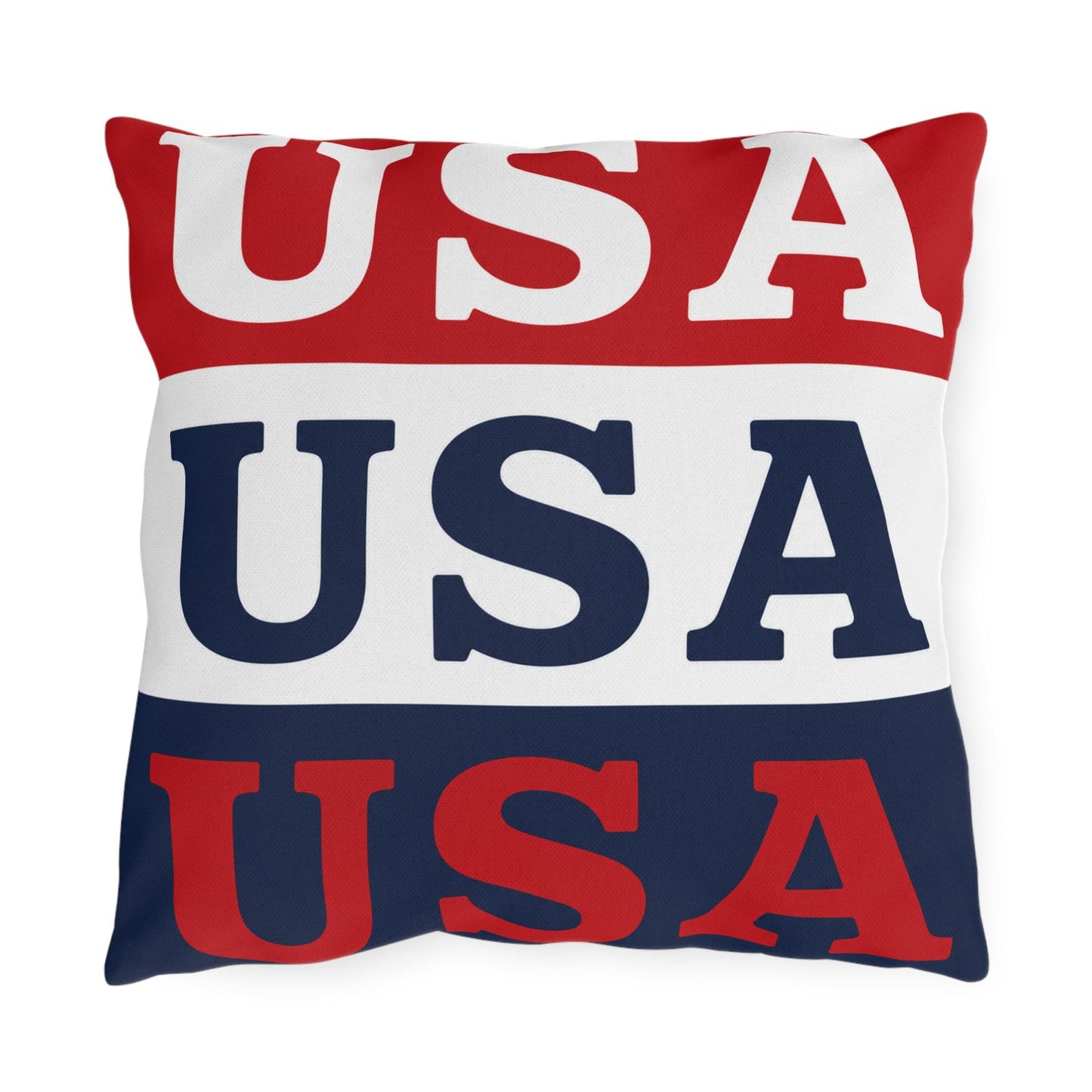 USA Patriotic Throw Pillow | Outdoor Pillows, Red White Blue Americana Accent