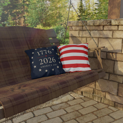 USA Flag Decor Outdoor Pillows | 250th Anniversary Patriotic Pillow