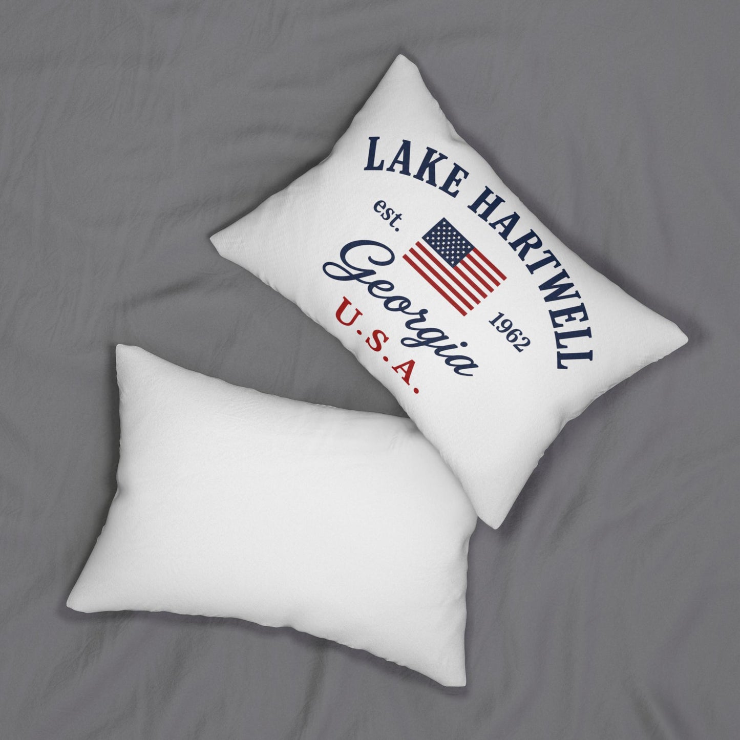 Lake Hartwell Georgia Nautical Pillow 14x20 Lumbar | GA Lake House Decor