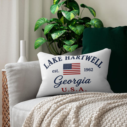 Lake Hartwell Georgia Nautical Pillow 14x20 Lumbar | GA Lake House Decor