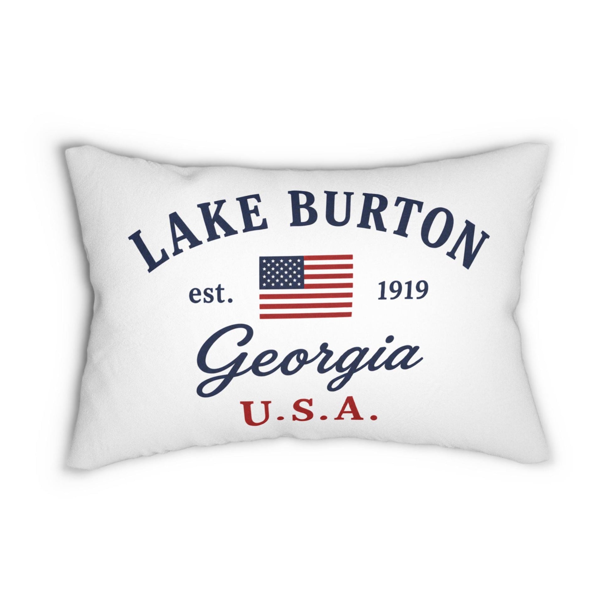 Lake Burton Georgia Nautical Pillow 14x20 Lumbar | GA Lake House Decor