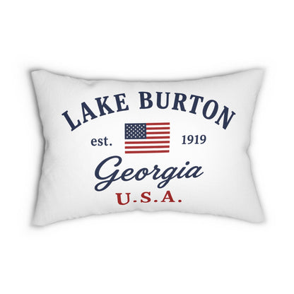 Lake Burton Georgia Nautical Pillow 14x20 Lumbar | GA Lake House Decor