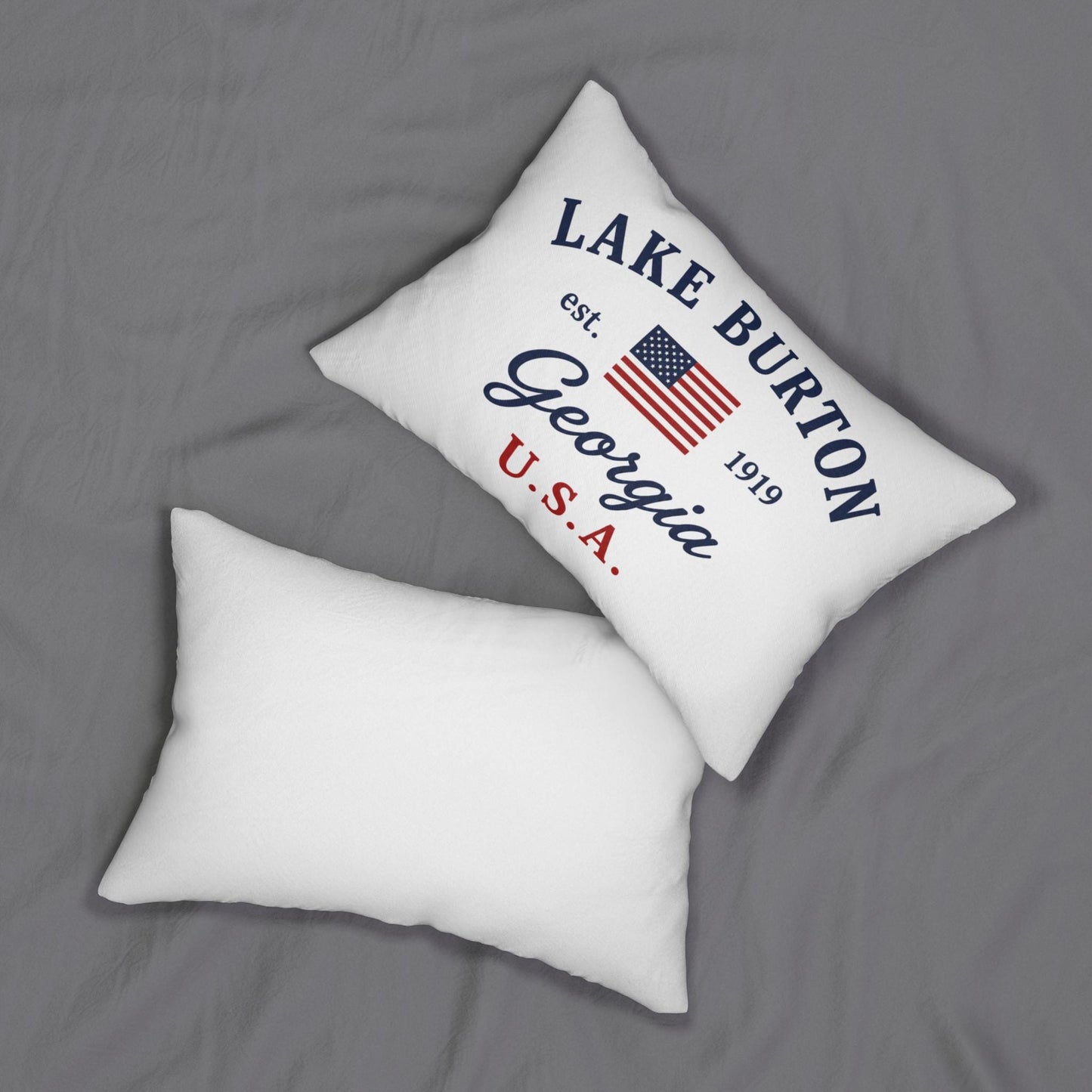 Lake Burton Georgia Nautical Pillow 14x20 Lumbar | GA Lake House Decor