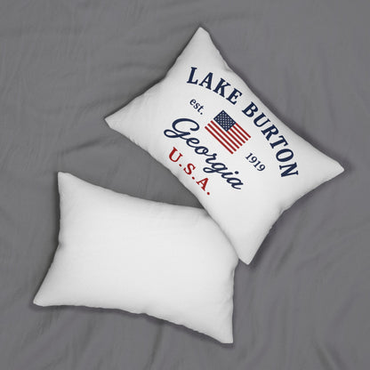 Lake Burton Georgia Nautical Pillow 14x20 Lumbar | GA Lake House Decor