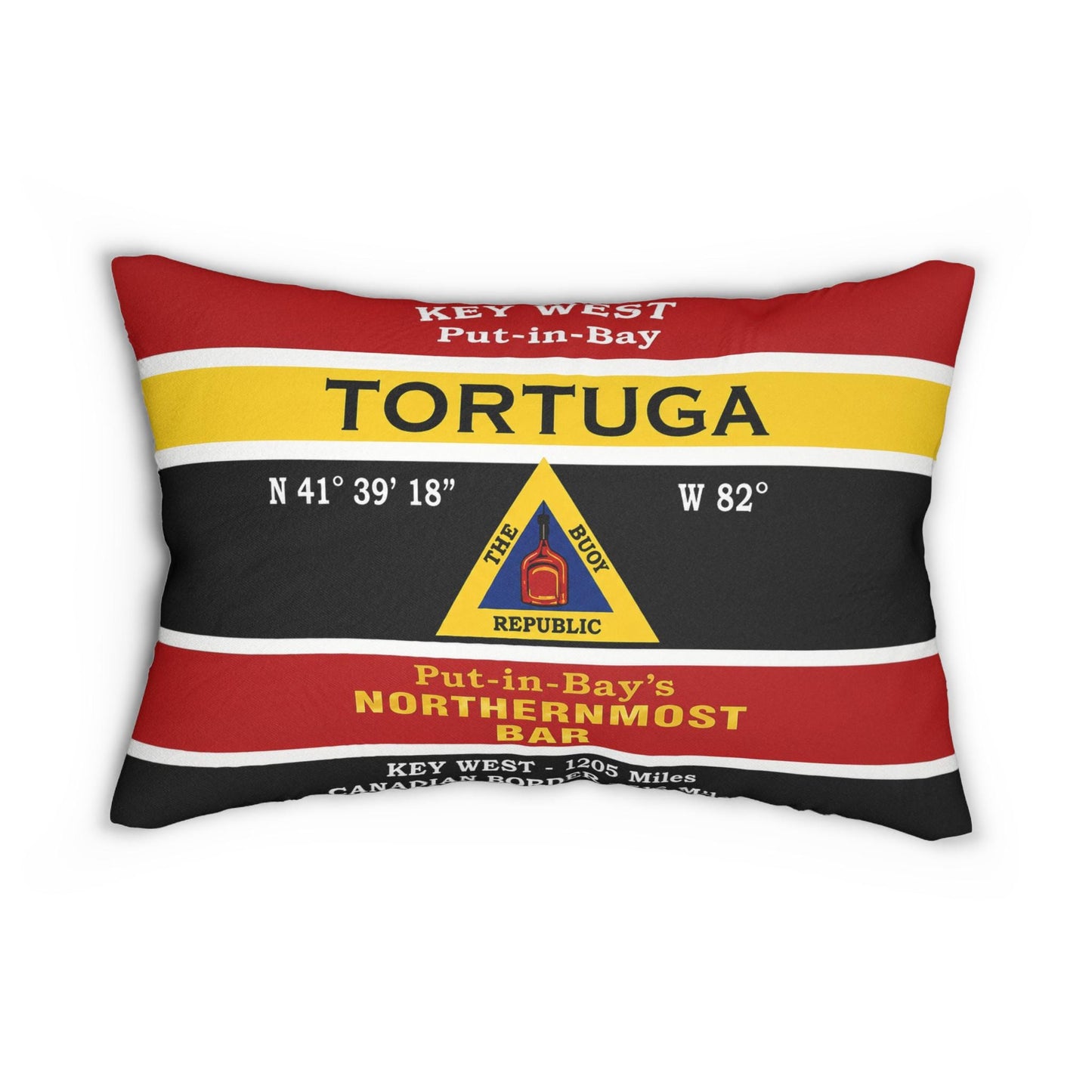Put-in-Bay Tortuga Bar Lumbar Pillow Cover 14x20 | Lake Erie Coastal Nautical