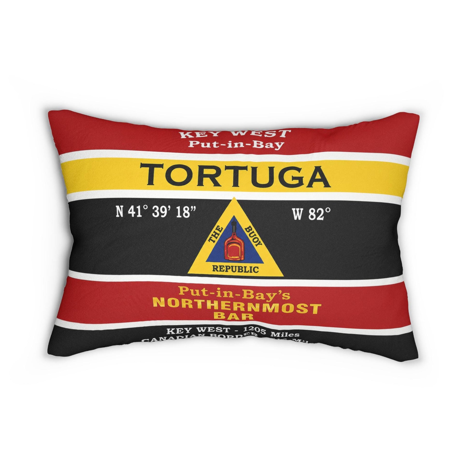 Put-in-Bay Tortuga Bar Lumbar Pillow Cover 14x20 | Lake Erie Coastal Nautical