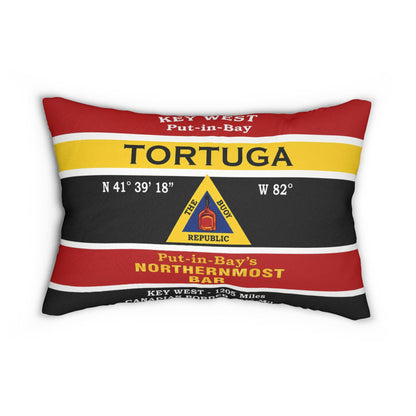 Put-in-Bay Tortuga Bar Lumbar Pillow Cover 14x20 | Lake Erie Coastal Nautical