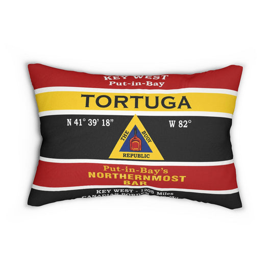 Put-in-Bay Tortuga Bar Lumbar Pillow Cover 14x20 | Lake Erie Coastal Nautical
