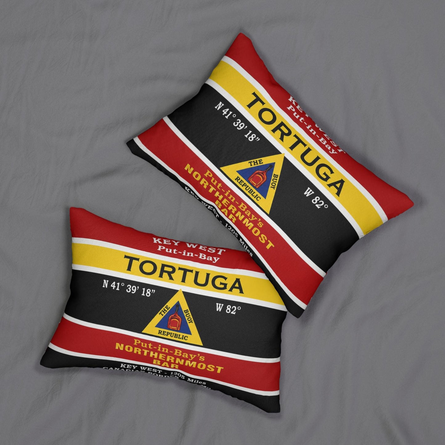 Put-in-Bay Tortuga Bar Lumbar Pillow Cover 14x20 | Lake Erie Coastal Nautical